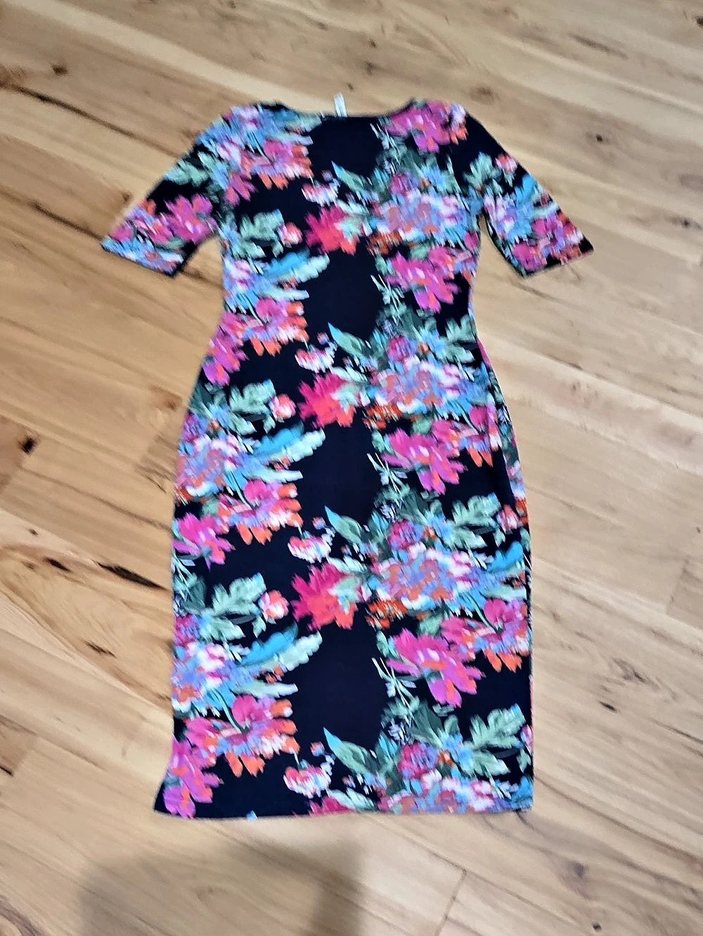 Leshop Floral Midi Dress in Blue & Pink Like New